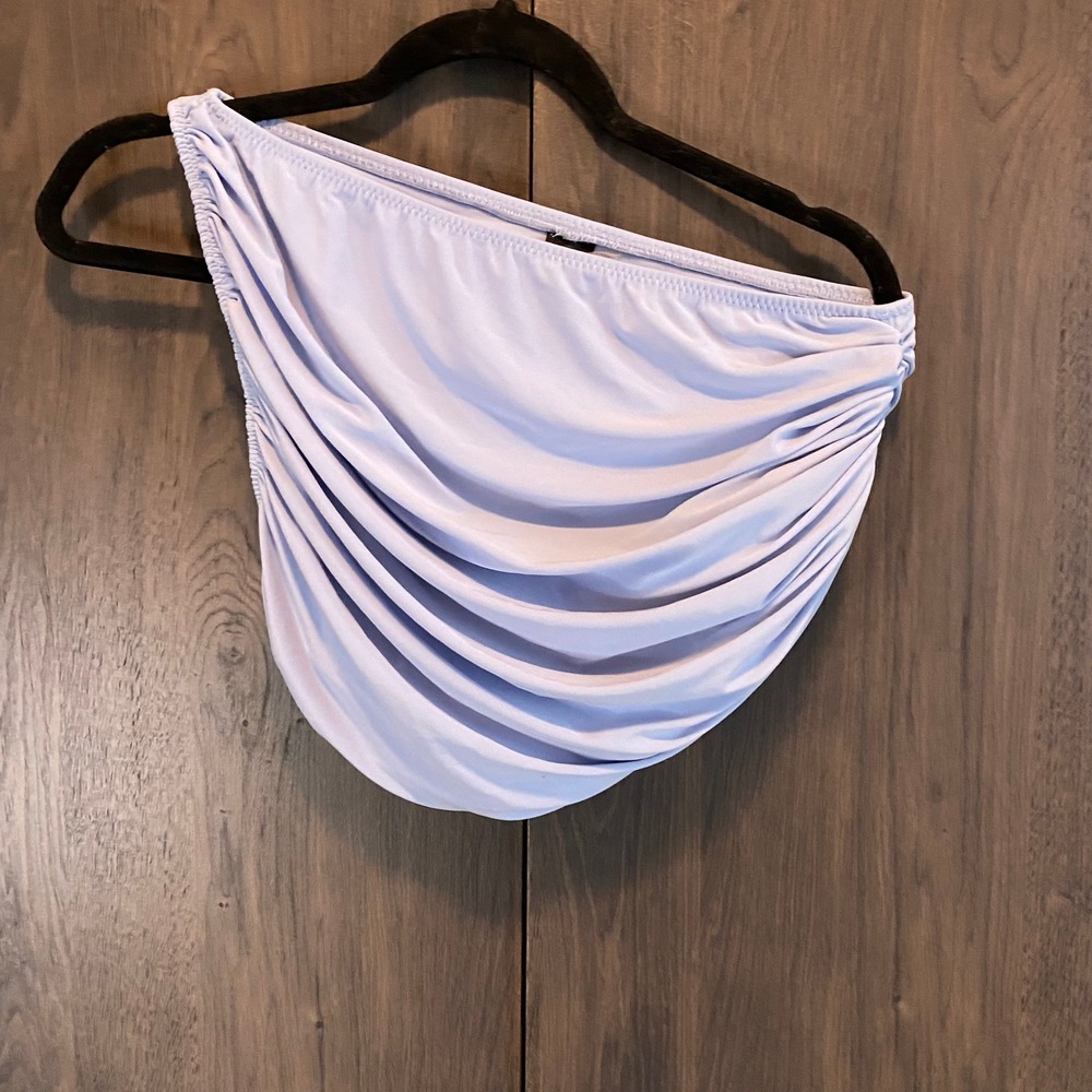 Norma Kamali Drape Top Women Medium Lavender One Shoulder Asymmetrical Draped